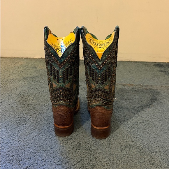 Corral Western boots. Teal and Brown with Copper detailing. Women’s size 8 M - Picture 4 of 9